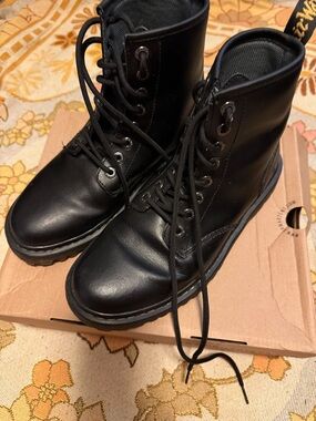Dr. Martens Black Leather Lace-Up Combat Boots